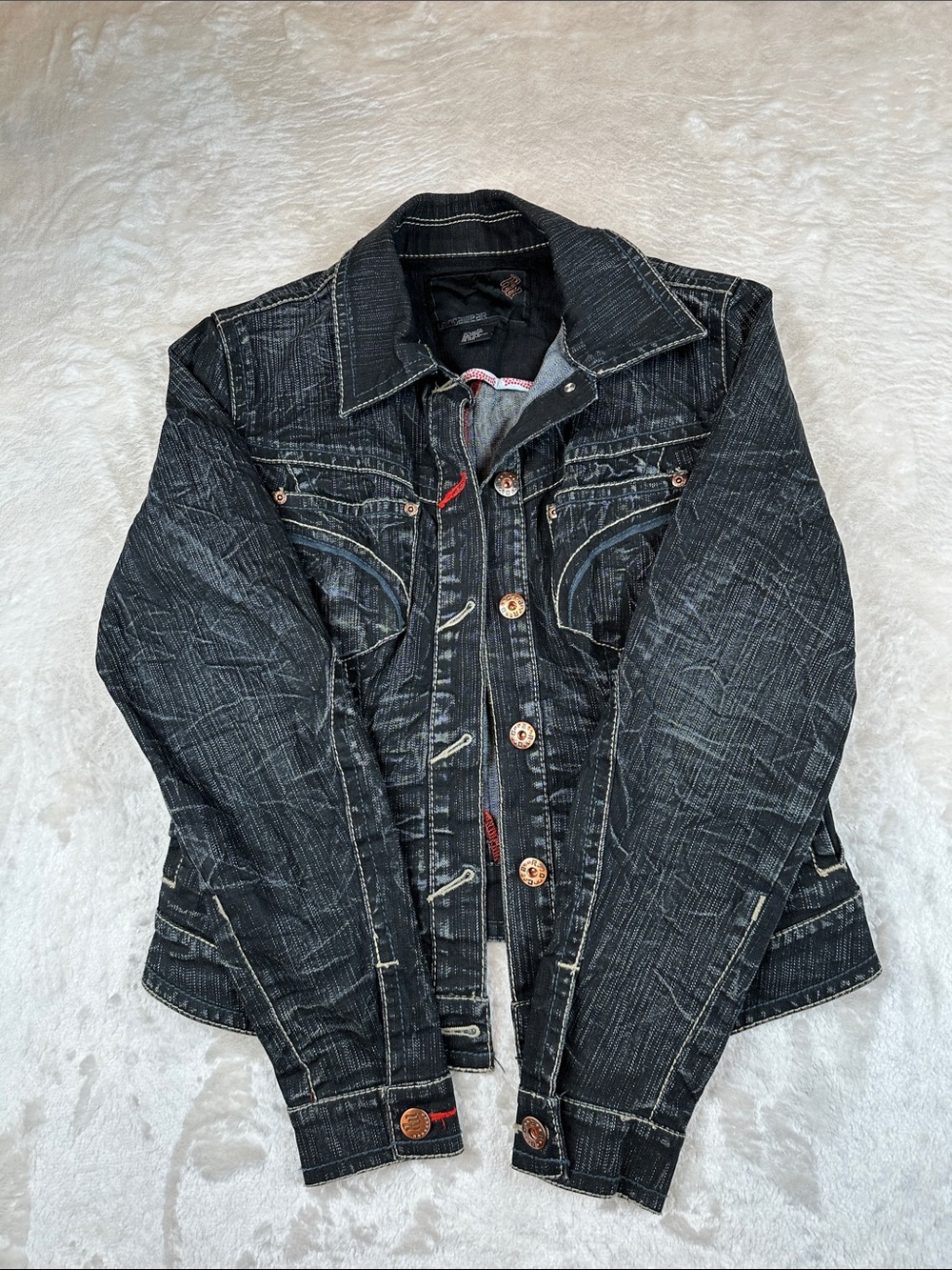 Rocawear Black Distressed Jean Jacket